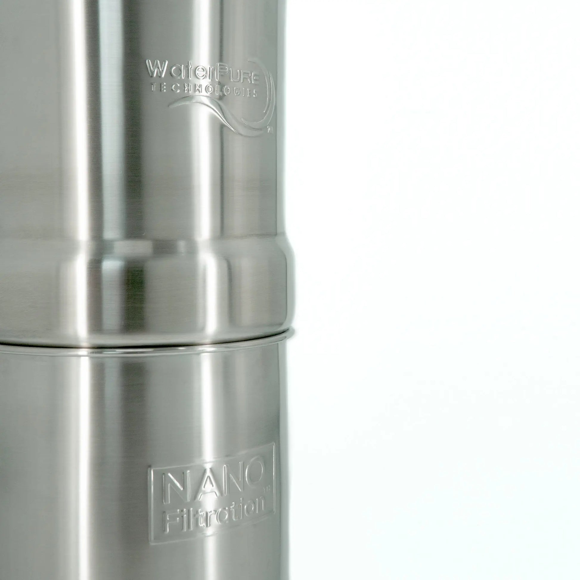 Stainless Steel Gravity Countertop Water Filtration System - 2 Sizes 2.4 and 3.3 Gallon using Nano Technology - Water Pure Technologies, Inc.