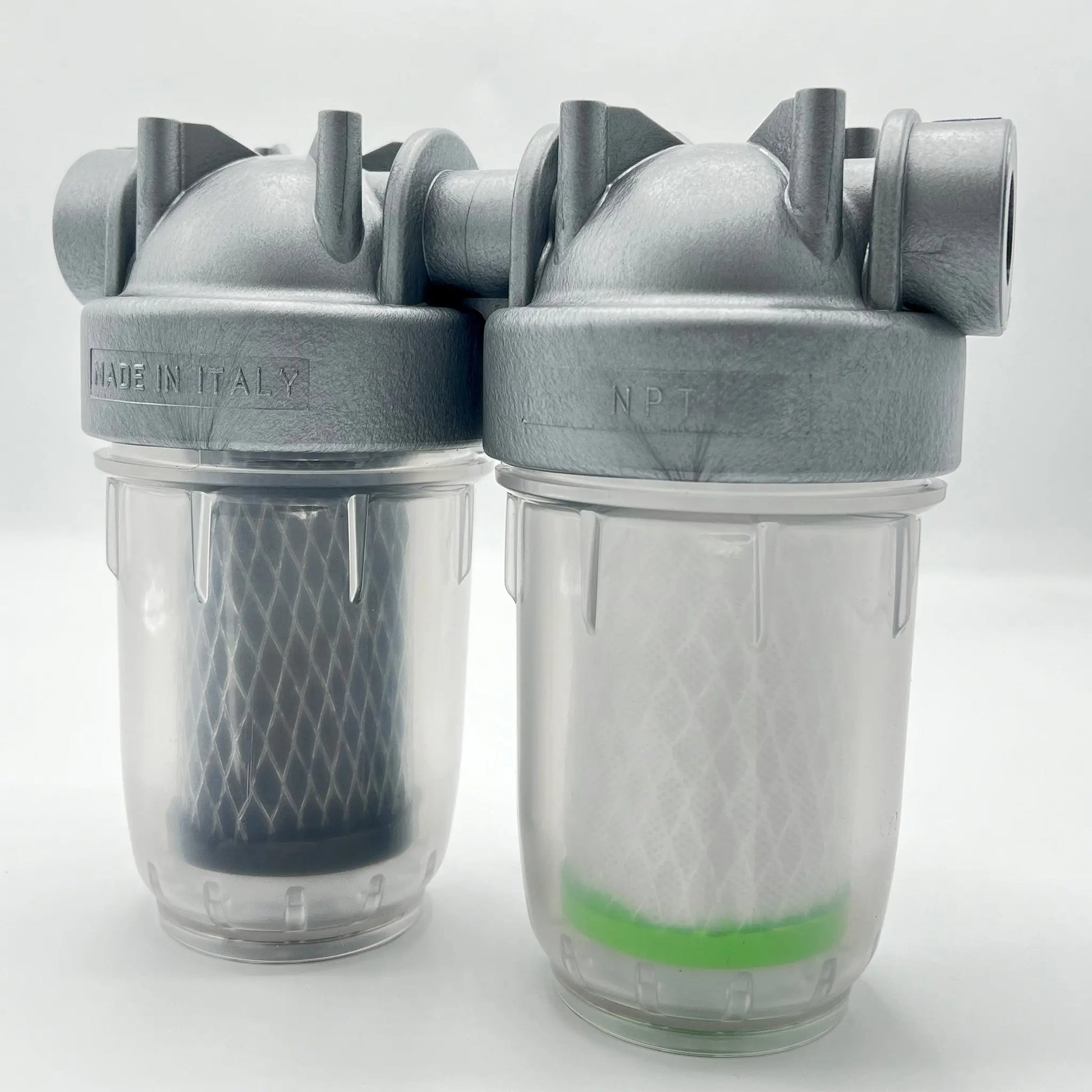 Side view of 2 Stage Under Counter Compact Water Filtration System