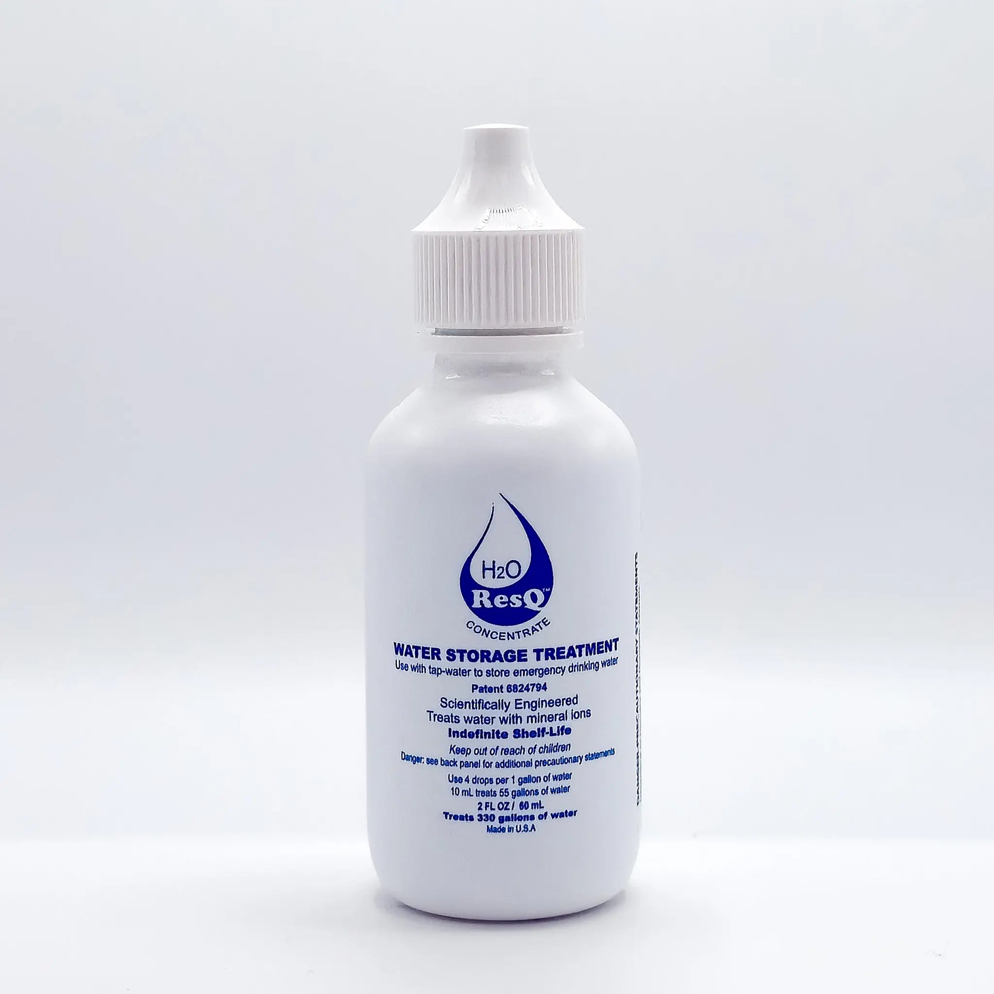 H2O ResQ - 2 oz Single Bottle  Water Storage Conditioner-treatment drops - Water Pure Technologies, Inc.