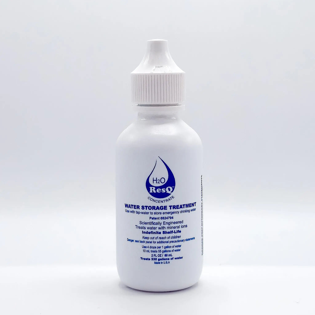 H2O ResQ - 2 oz Single Bottle  Water Storage Conditioner-treatment drops - Water Pure Technologies, Inc.
