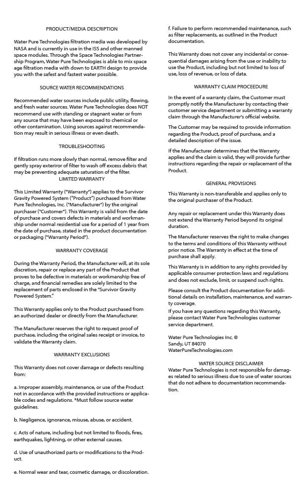 Stainless Steel Over the Counter Warranty