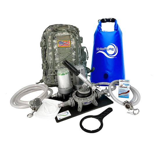 Survivor Silver Edition Hand Operated Backpack Filtration System with Microban