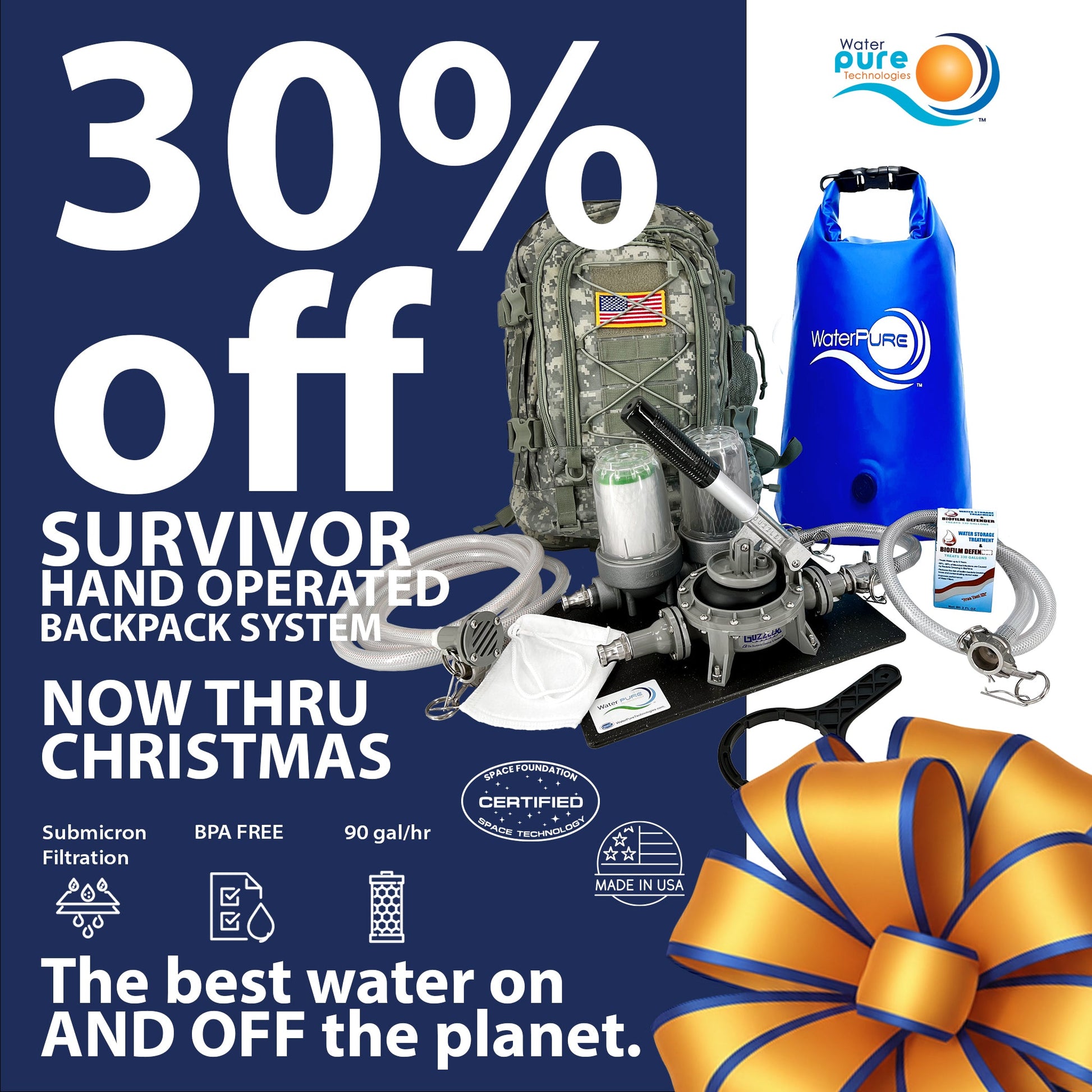 Survivor Hand Operated Water Filtration System Water Pure Technologies, Inc.
