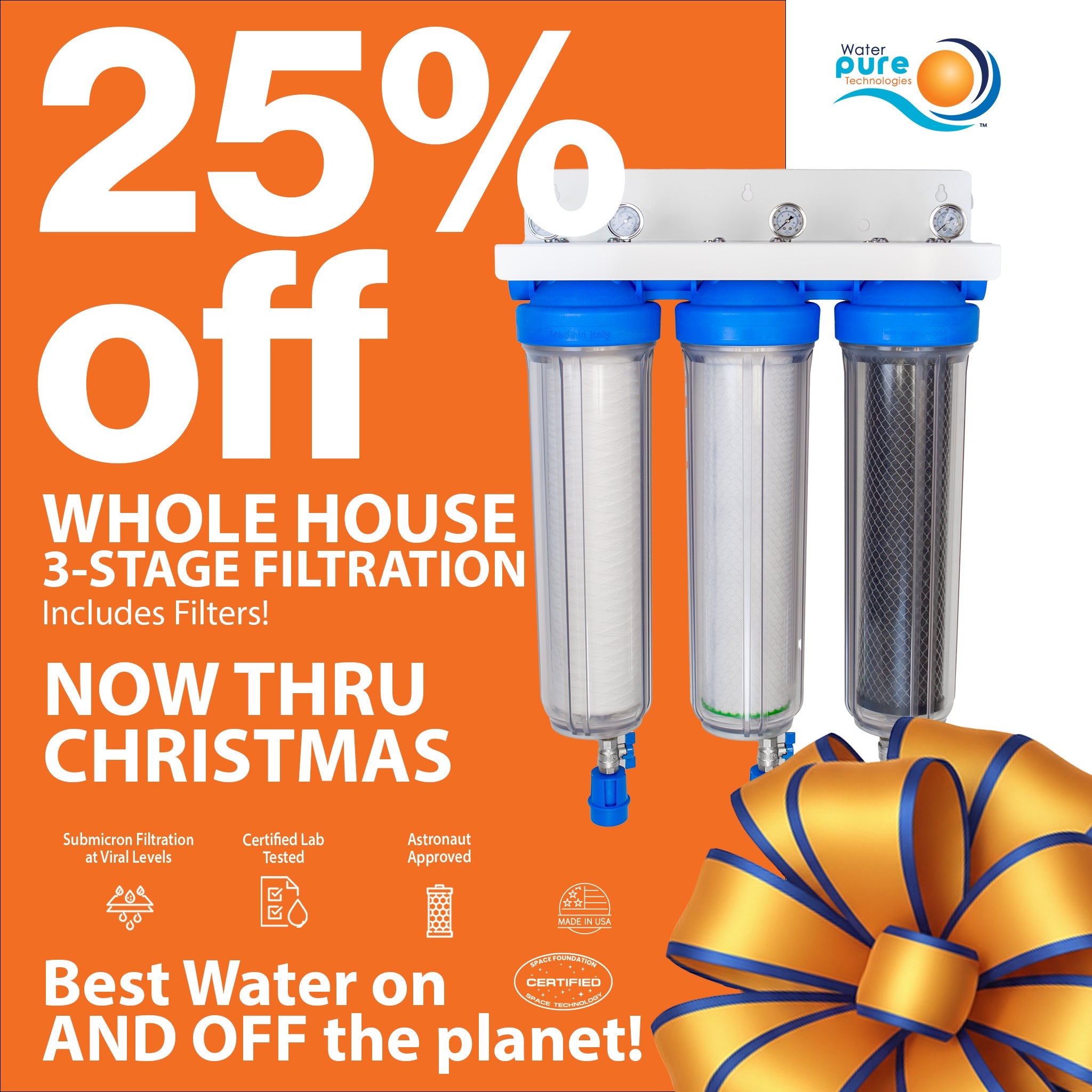 Whole House 3 Stage Water Filtration System Water Pure Technologies, Inc.