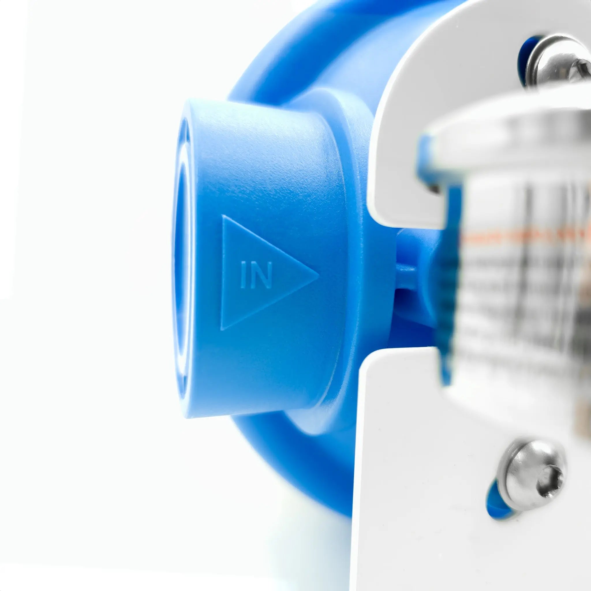 Printed in and out inline connectors for 2 Stage Whole House Water Filtration System with Electropositive Nanofiber Fast Flow and Deep Pleated Coconut Carbon Filters